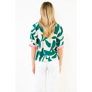 THML Tops - Blouse Short Sleeve Silky Geometric Top