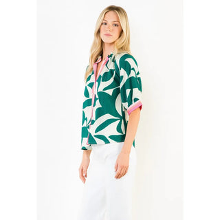 THML Tops - Blouse Short Sleeve Silky Geometric Top