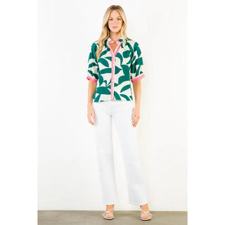 THML Tops - Blouse Short Sleeve Silky Geometric Top