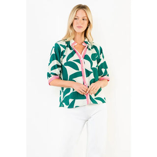 THML Tops - Blouse Xsm Short Sleeve Silky Geometric Top