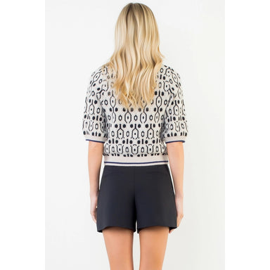 THML Tops - Sweaters Short Sleeve Abstract Print Sweater
