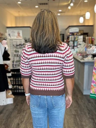 THML Tops - Sweaters Short Sleeve Multi Color Striped Sweater