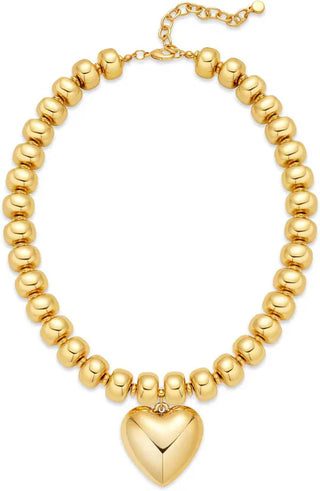 Thomas & Co Jewelry - Necklaces Chunky Gold Beaded Heart Necklace