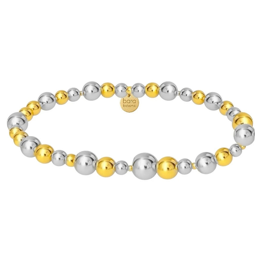 Tiff Two-Tone Stretchy Bracelet Silver/Gold