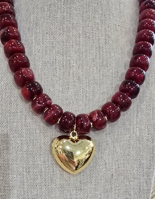 Tulip Lane Jewelry - Necklaces Heart Fall Beaded Necklace