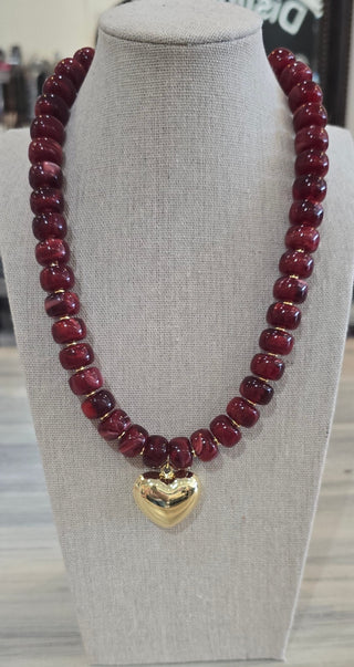 Tulip Lane Jewelry - Necklaces Heart Fall Beaded Necklace