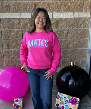 TWN Boutique Tops - Sweatshirt Sm Sale Santa's Favorite Hot Pink Sweatshirt