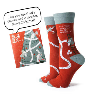 Two Left Feet Basics - Socks Tis the Season to be Naughty Two Left Feet Holiday Gift Card & Sock Set 6 Designs