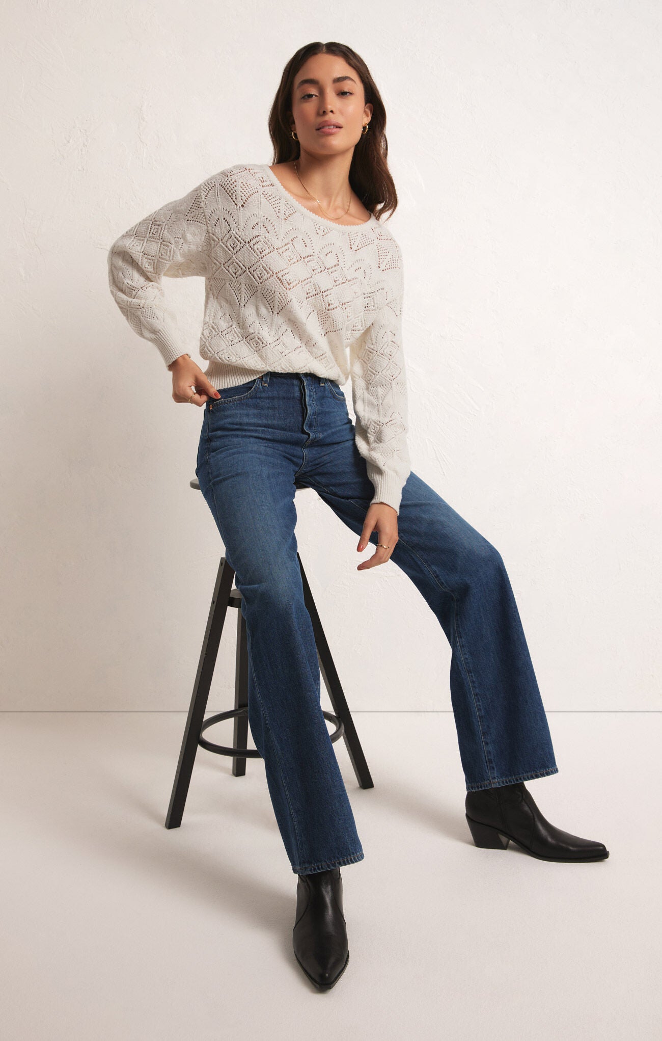 Kasia Long Sleeve Sweater White