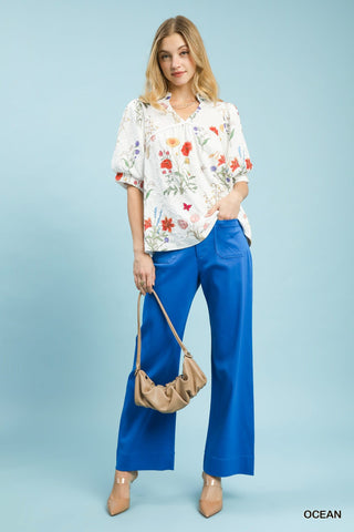 Umgee Bottoms - Pants Button Stretch Pants