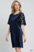 Umgee Dresses Final Sale Dotted Lace Sleeve Velvet Dress