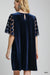 Umgee Dresses Final Sale Dotted Lace Sleeve Velvet Dress