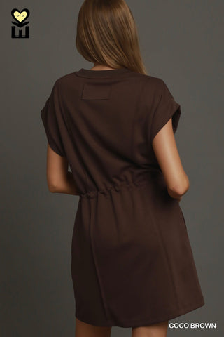 Umgee Dresses Pleated Cap Sleeve Mini Dress