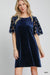 Umgee Dresses Sm Final Sale Dotted Lace Sleeve Velvet Dress