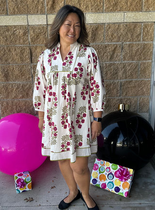 Umgee Dresses Sm Floral Babydoll Dress