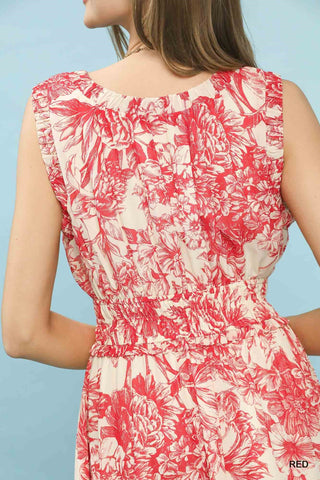 Umgee Dresses Toile Print Midi Dress
