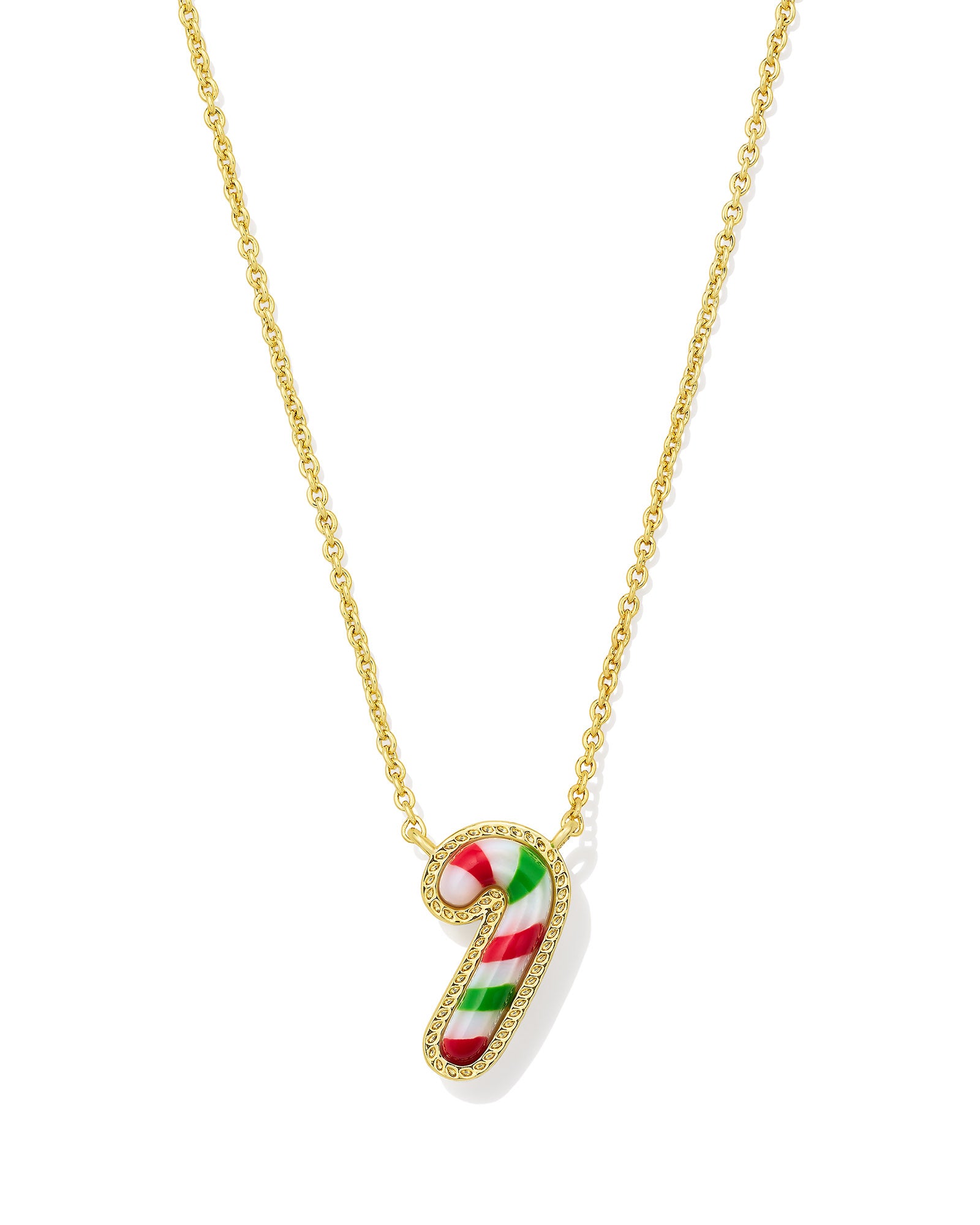 Candy Cane Gold Pendant Necklace