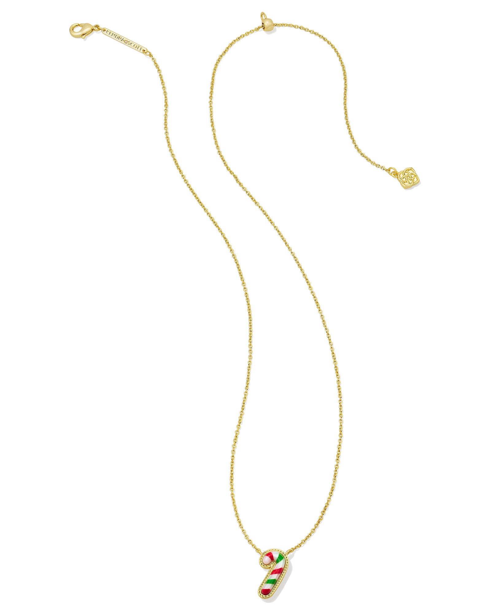 Candy Cane Gold Pendant Necklace