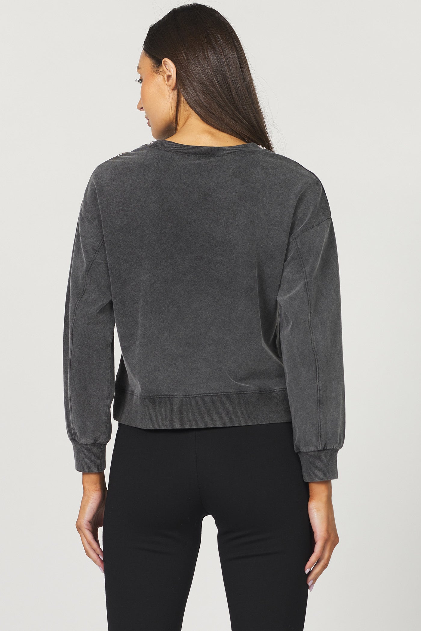 Zella Long Sleeve Crew Neck w/Jewel Detailing