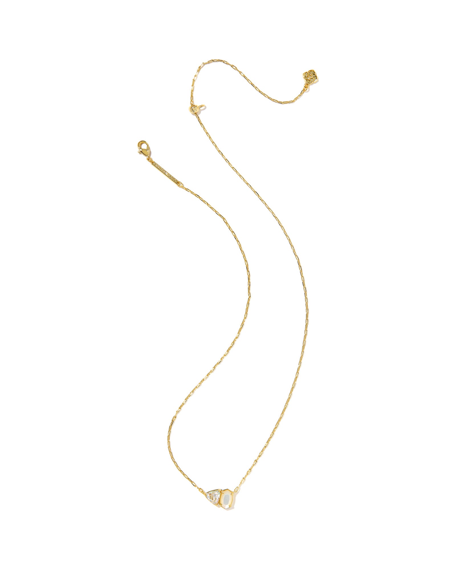 Tatum Gold Short Pendant Necklace Neutral Mix