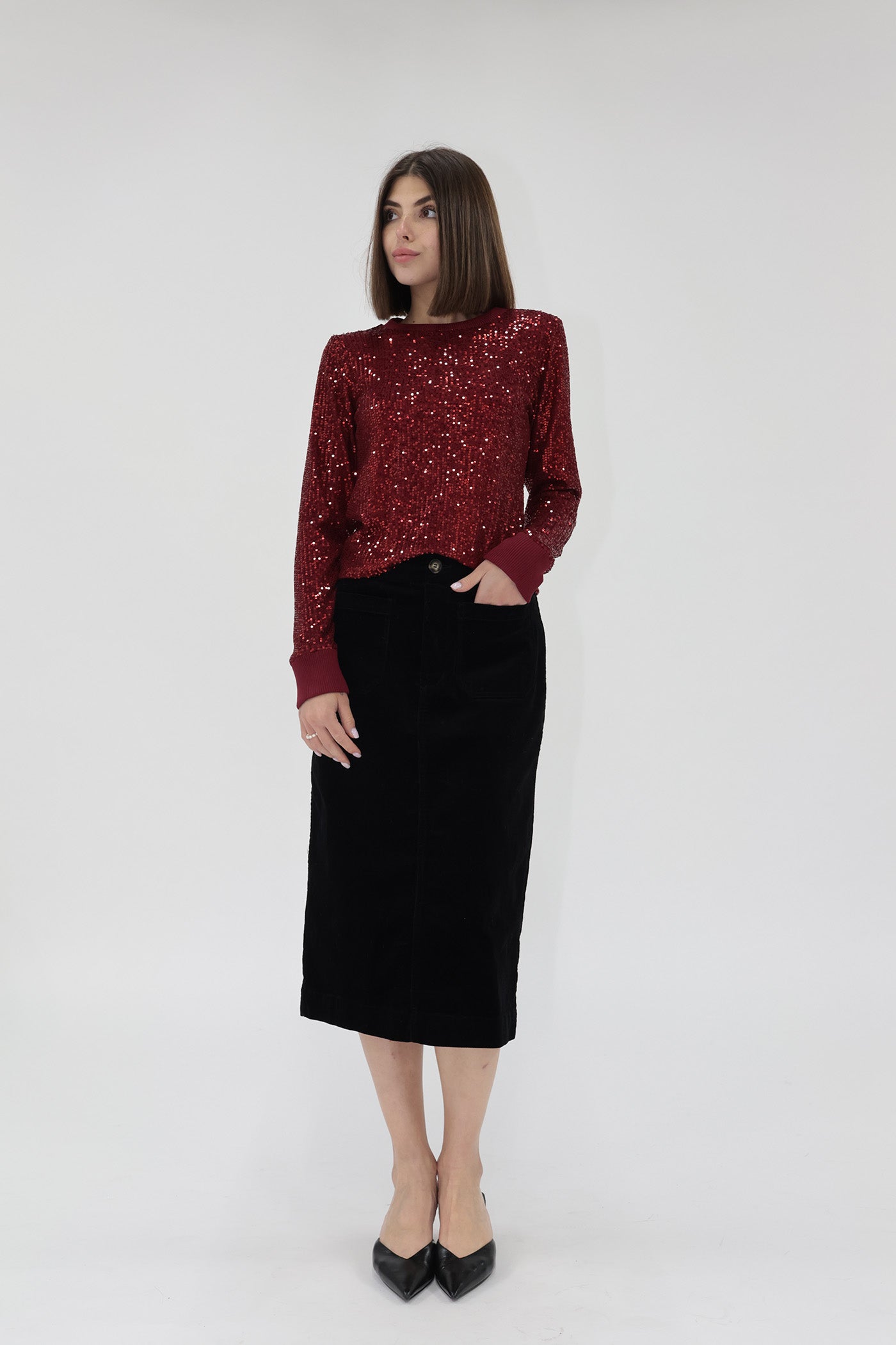 Nessa Long Sleeve Sequin Top