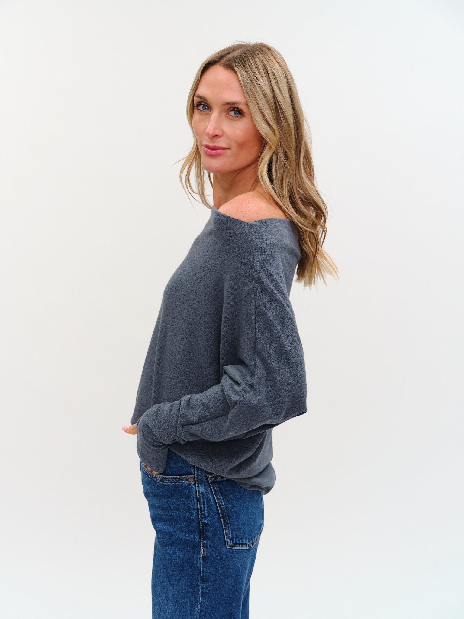 Anywhere Top Long Sleeve Slate