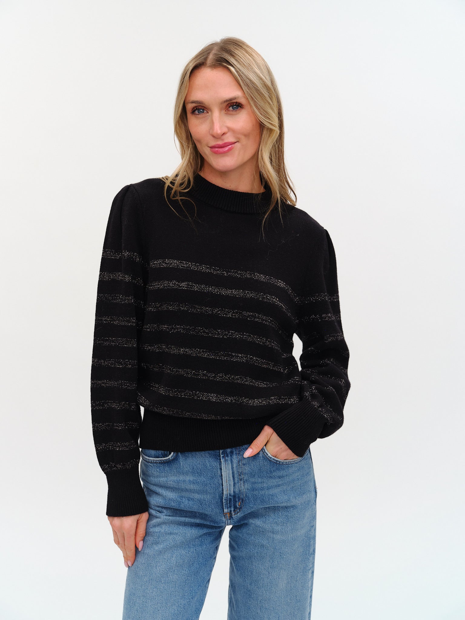 Sarah Lurex Striped Sweater