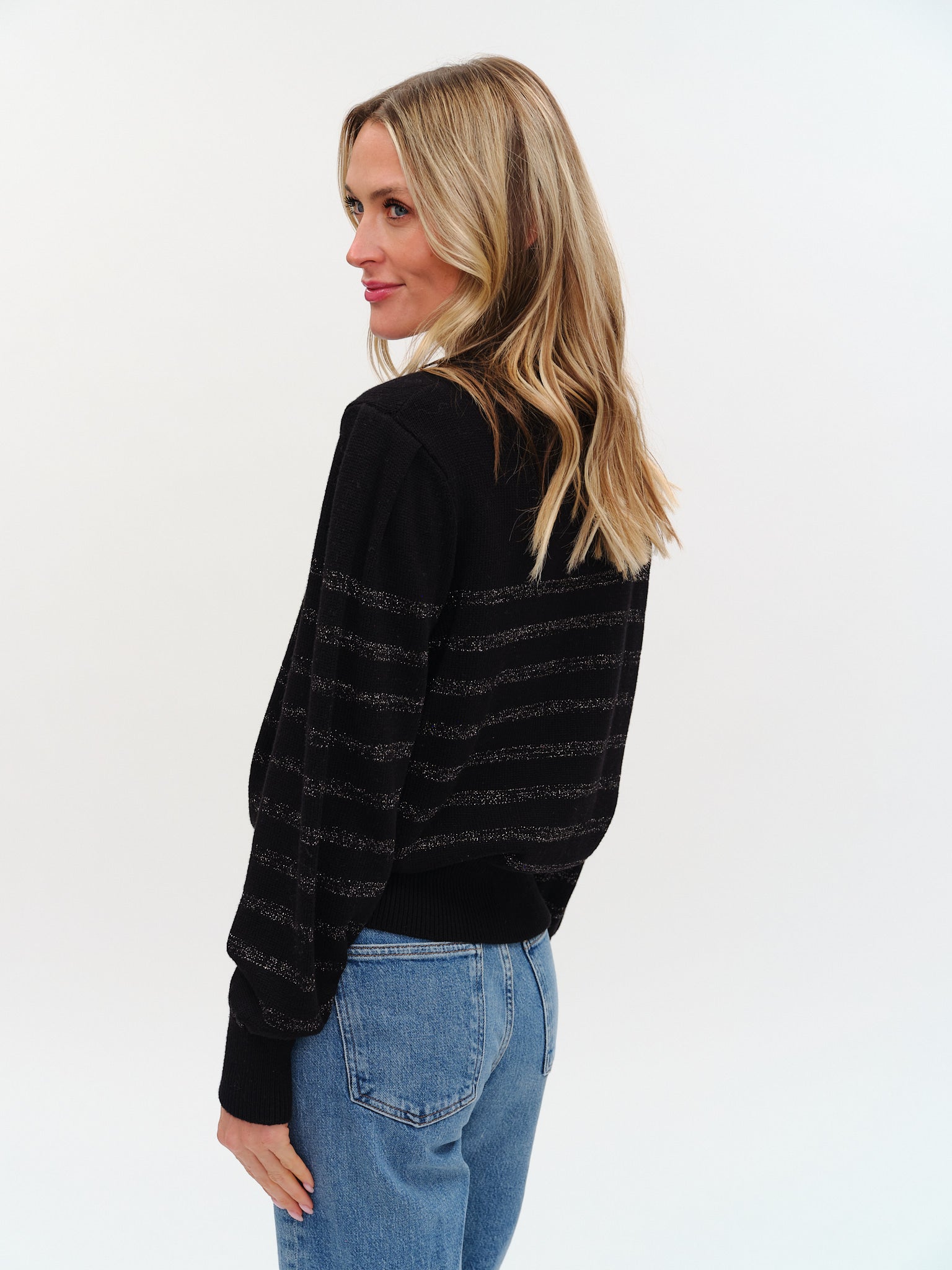Sarah Lurex Striped Sweater