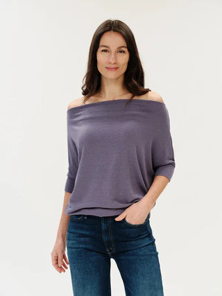 Anywhere Top Short Sleeve Dark Lavender