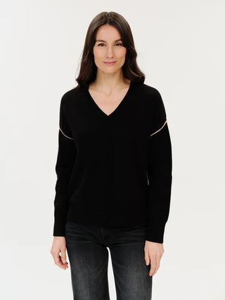 Fiore Long Sleeve Sweater Black/Camel