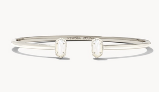 Emilie Silver Cuff Bracelet Ivory MOP