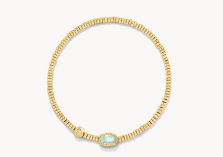 Emilie Gold Stretch Bracelet Light Blue Illusion