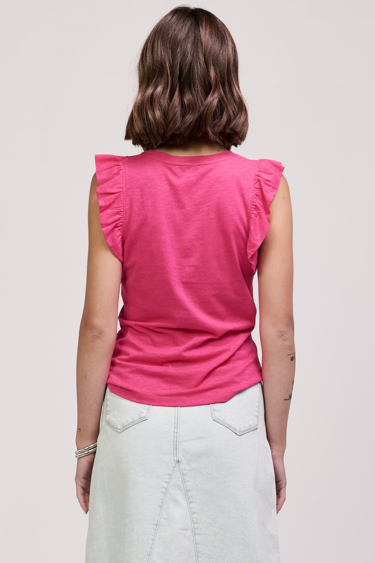 Final Sale North Ruffle Trimmed Top Pink Paradise