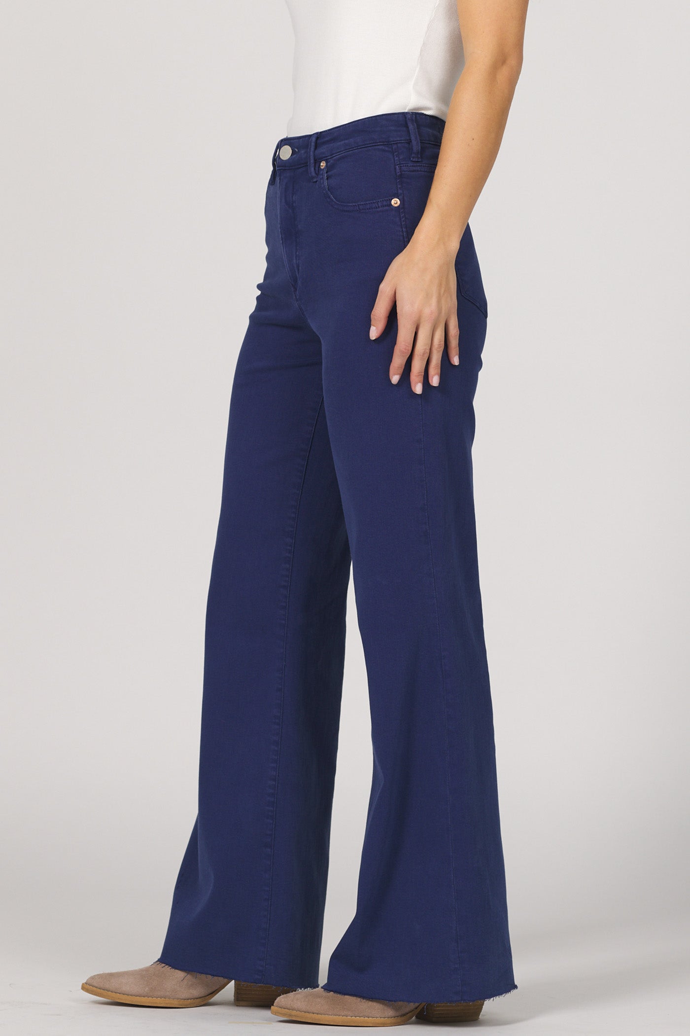 Fiona High Rise Wide Leg Jeans  Naval Acadeny