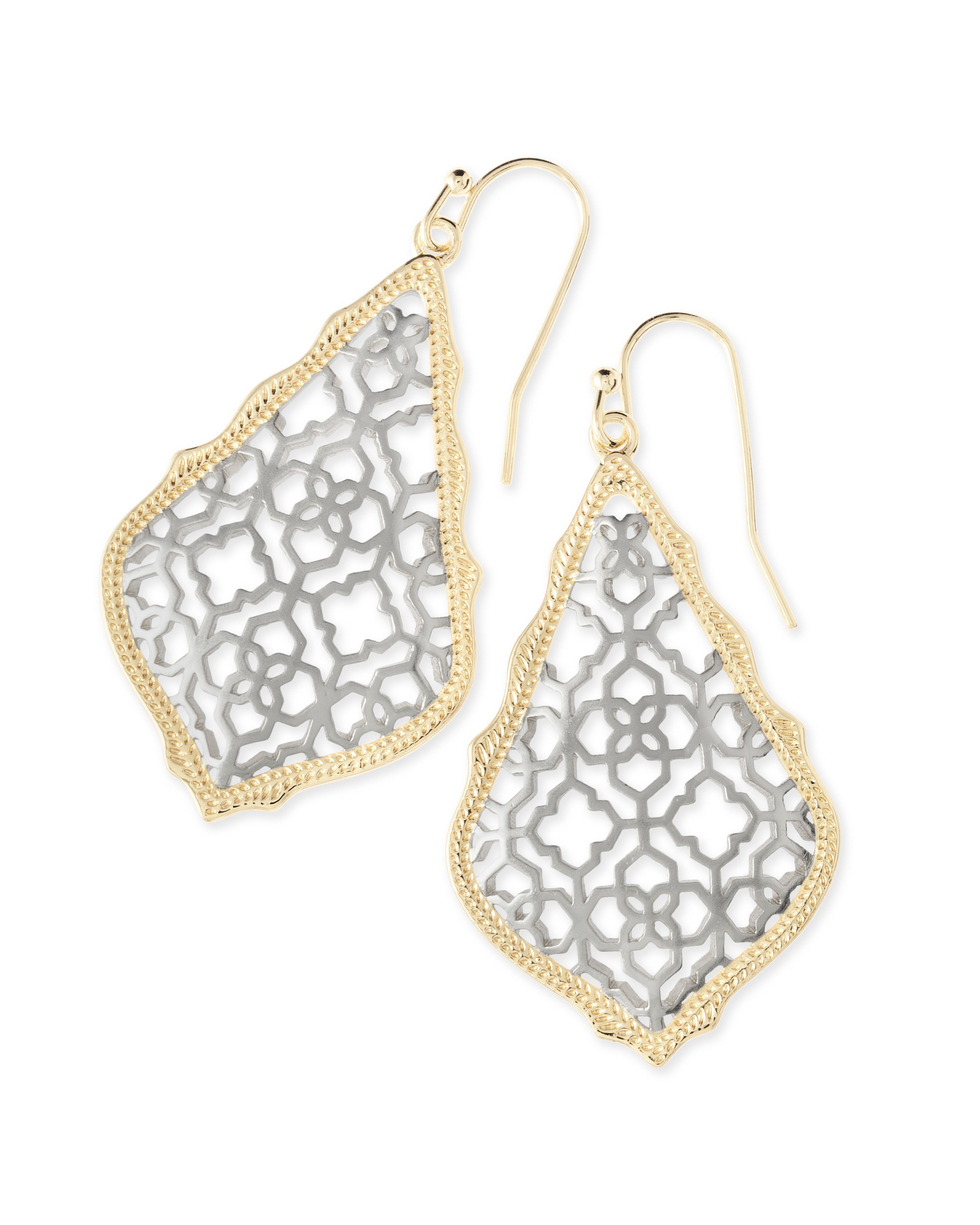 Addie Two Tone Filigree Earrings