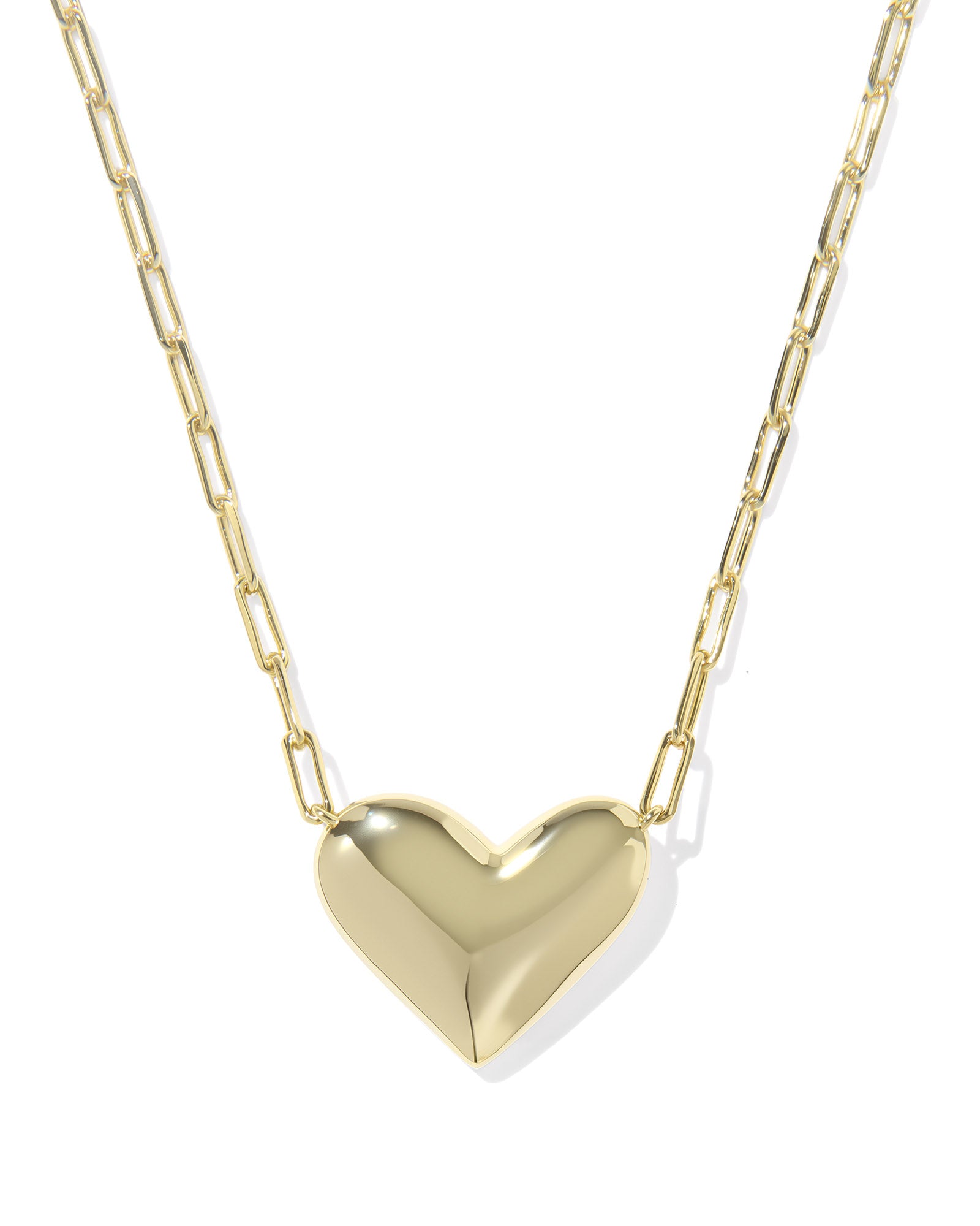 Ari Heart Statement Gold Short Pendant Necklace Ivory MOP