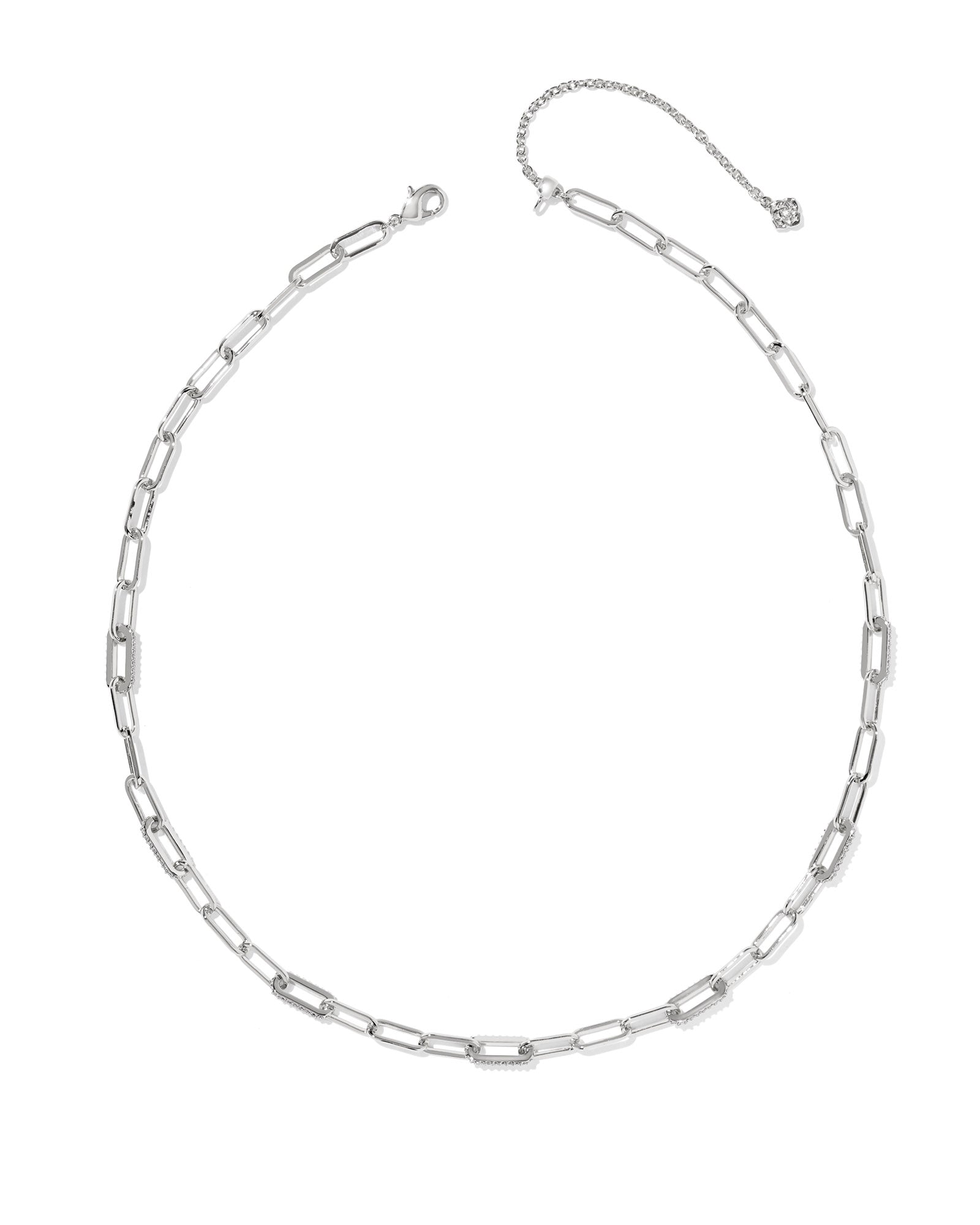 Bella Silver Chain Necklace CZ