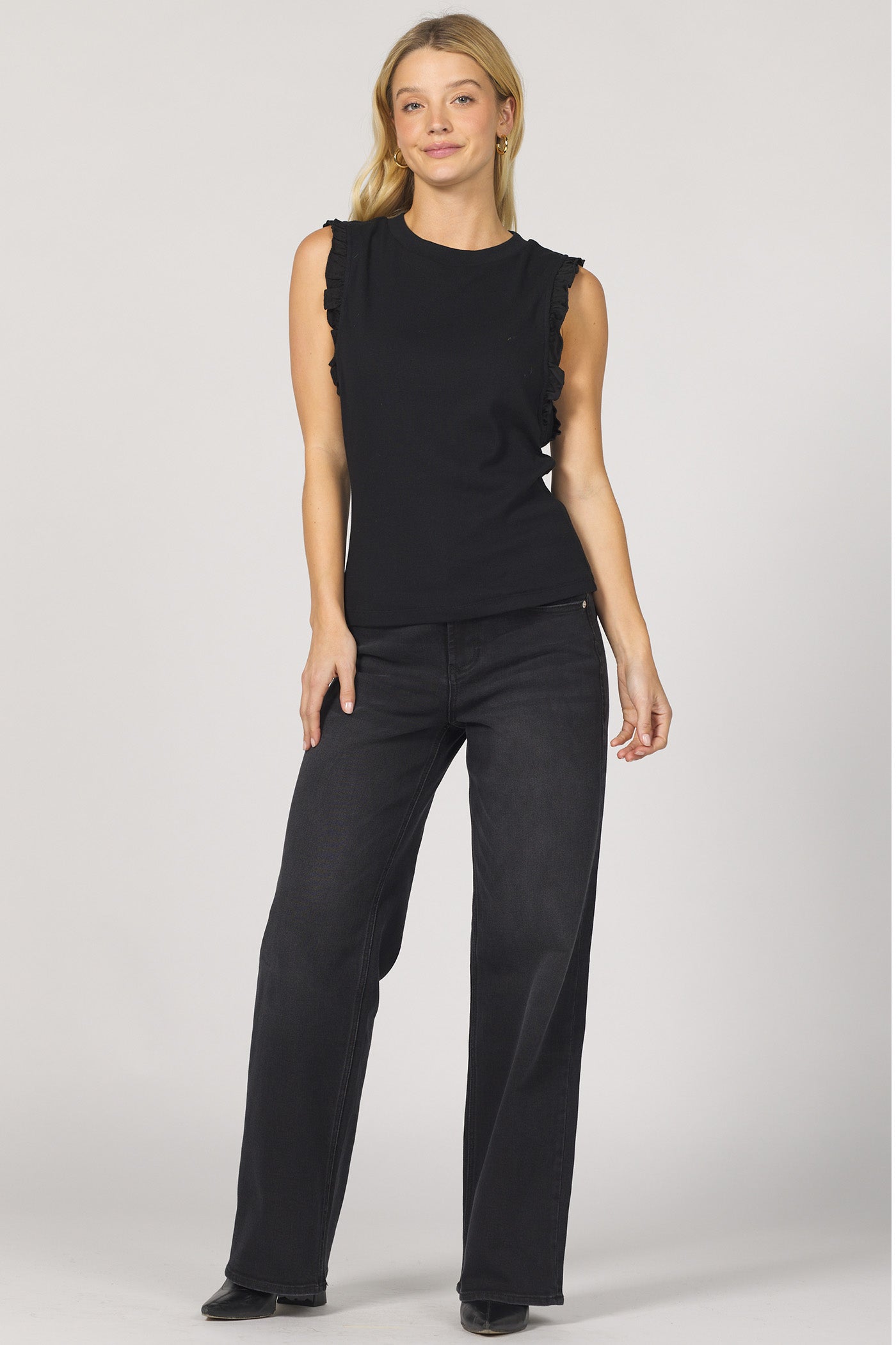 Bridgette Ruffle Trim Sleeveless Top