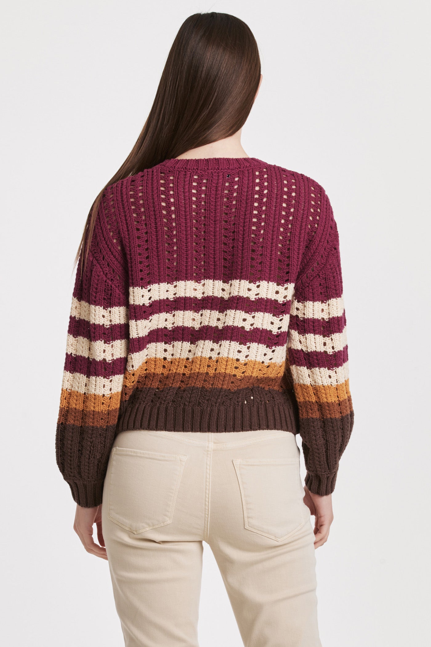 Final Sale Ginger Multi Color Stripe Long Sleeve Sweater