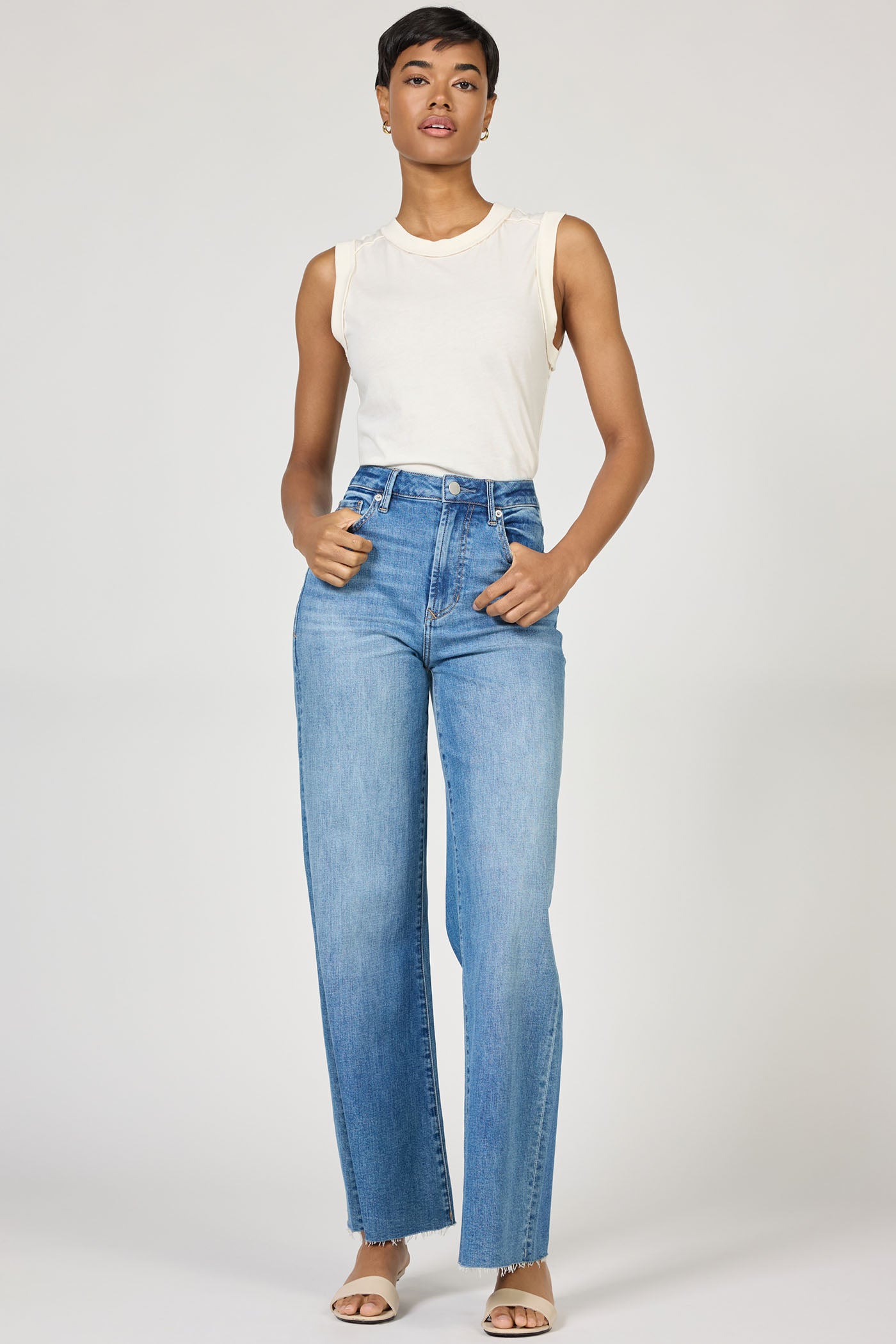Fiona High Rise Wide Leg Jeans London