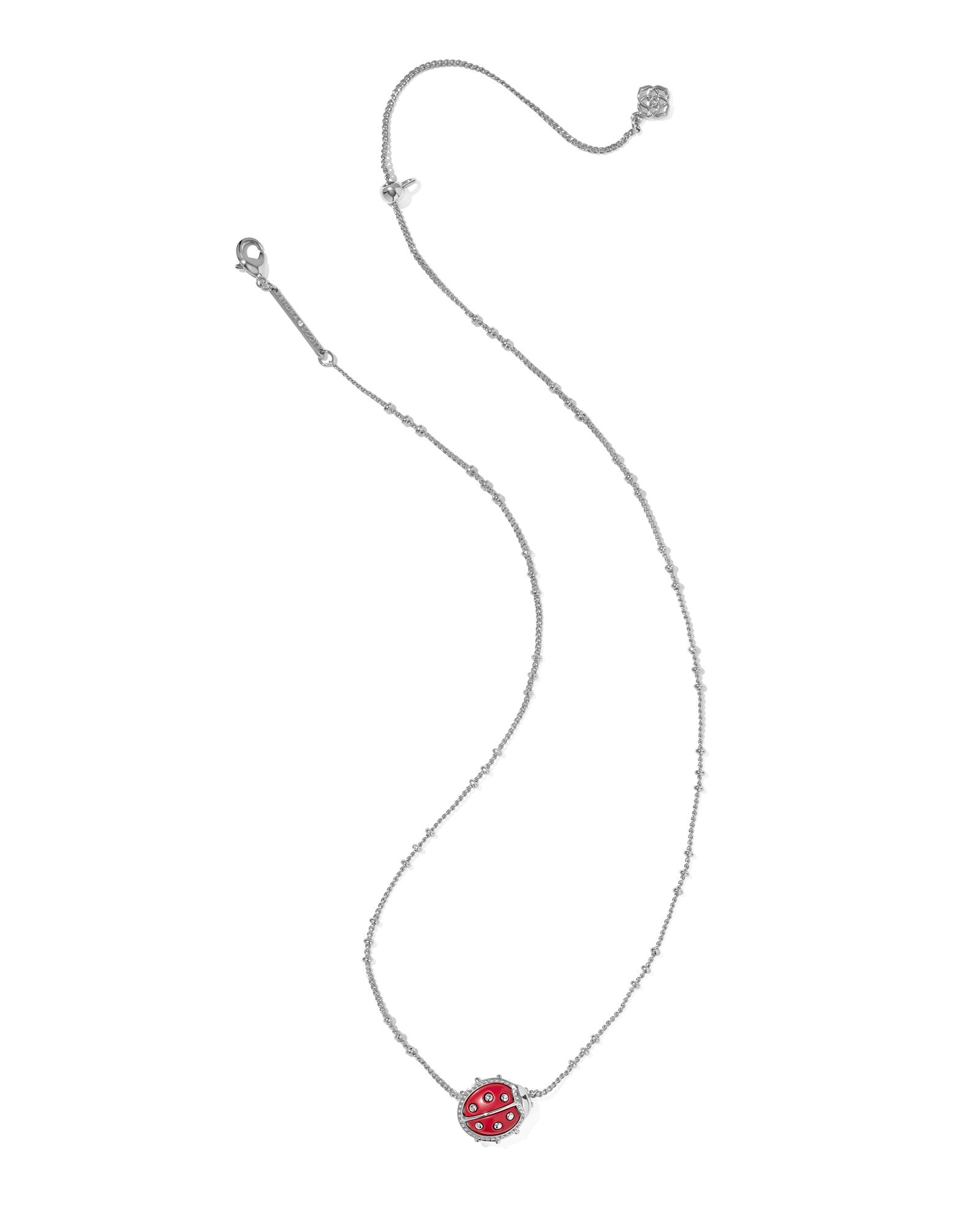 Ladybug Silver Short Pendant Necklace