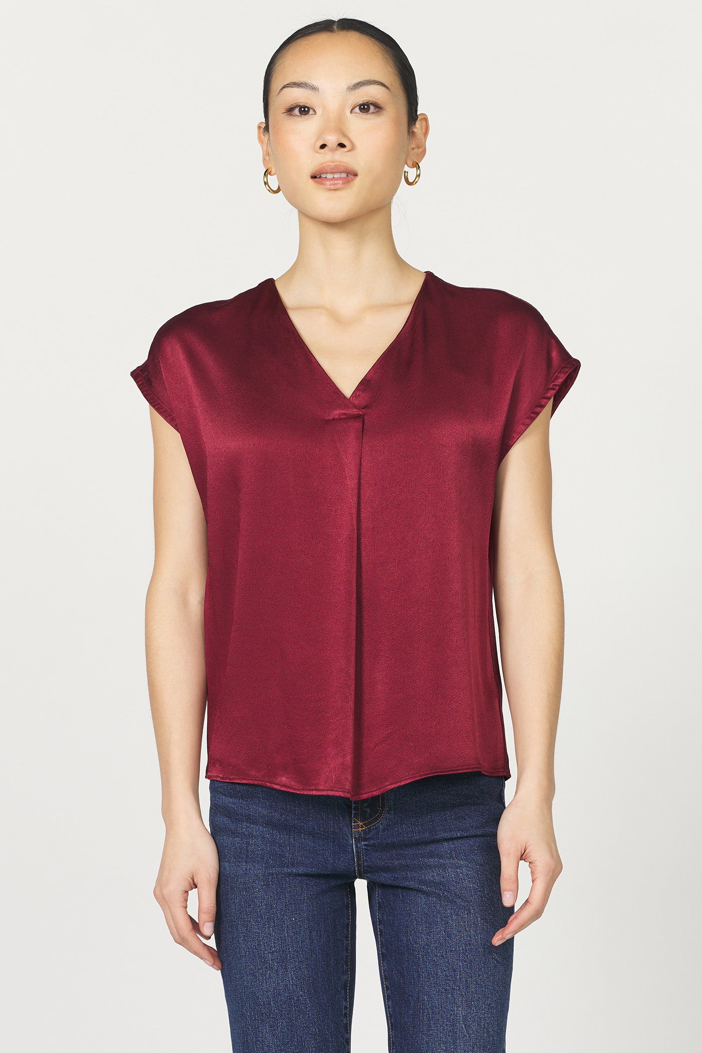 Kristen Short Sleeve Blouse Tibetan Red