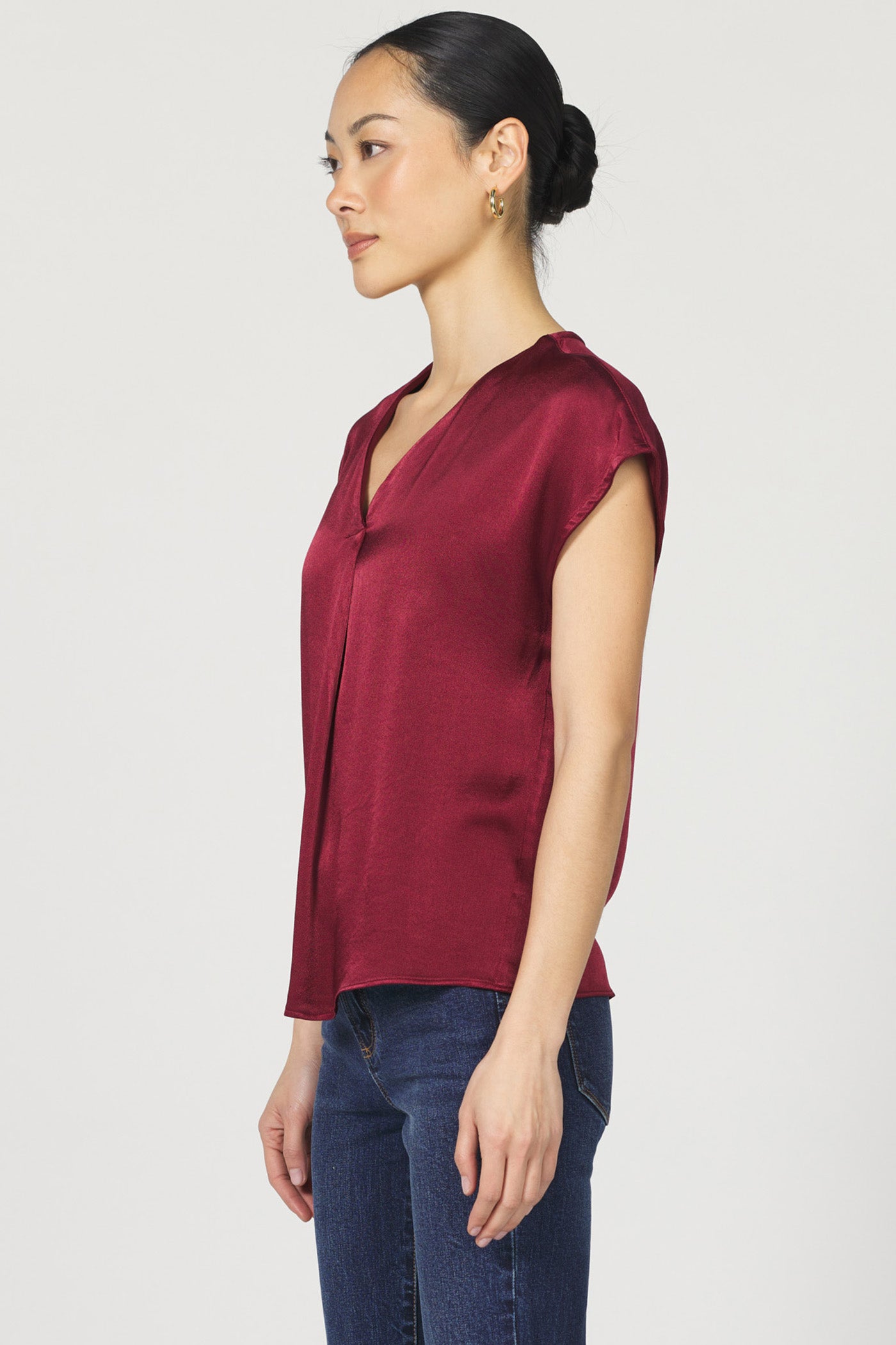 Kristen Short Sleeve Blouse Tibetan Red