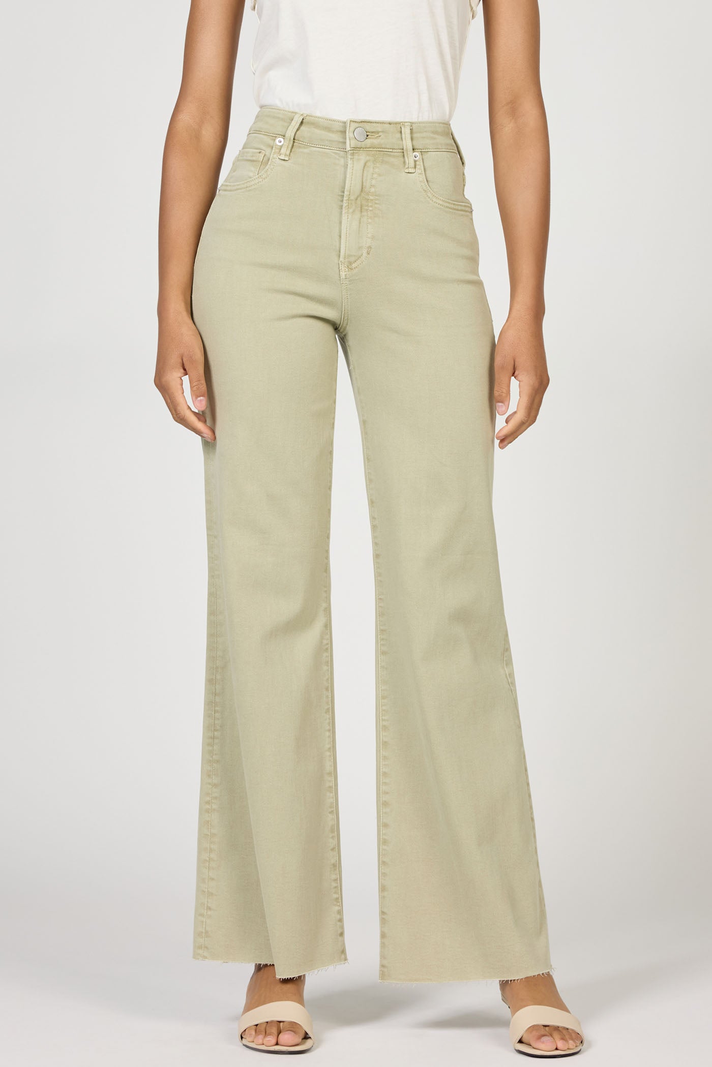 Fiona High Rise Wide Leg Jeans Abbey Stone