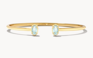 Emilie Gold Cuff Bracelet Light Blue Illusion