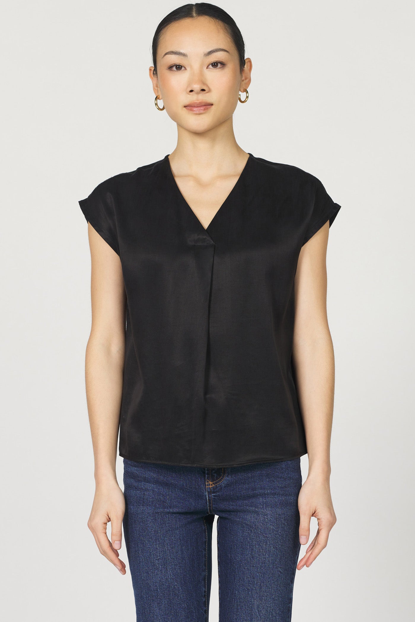 Kristen Short Sleeve Blouse Black
