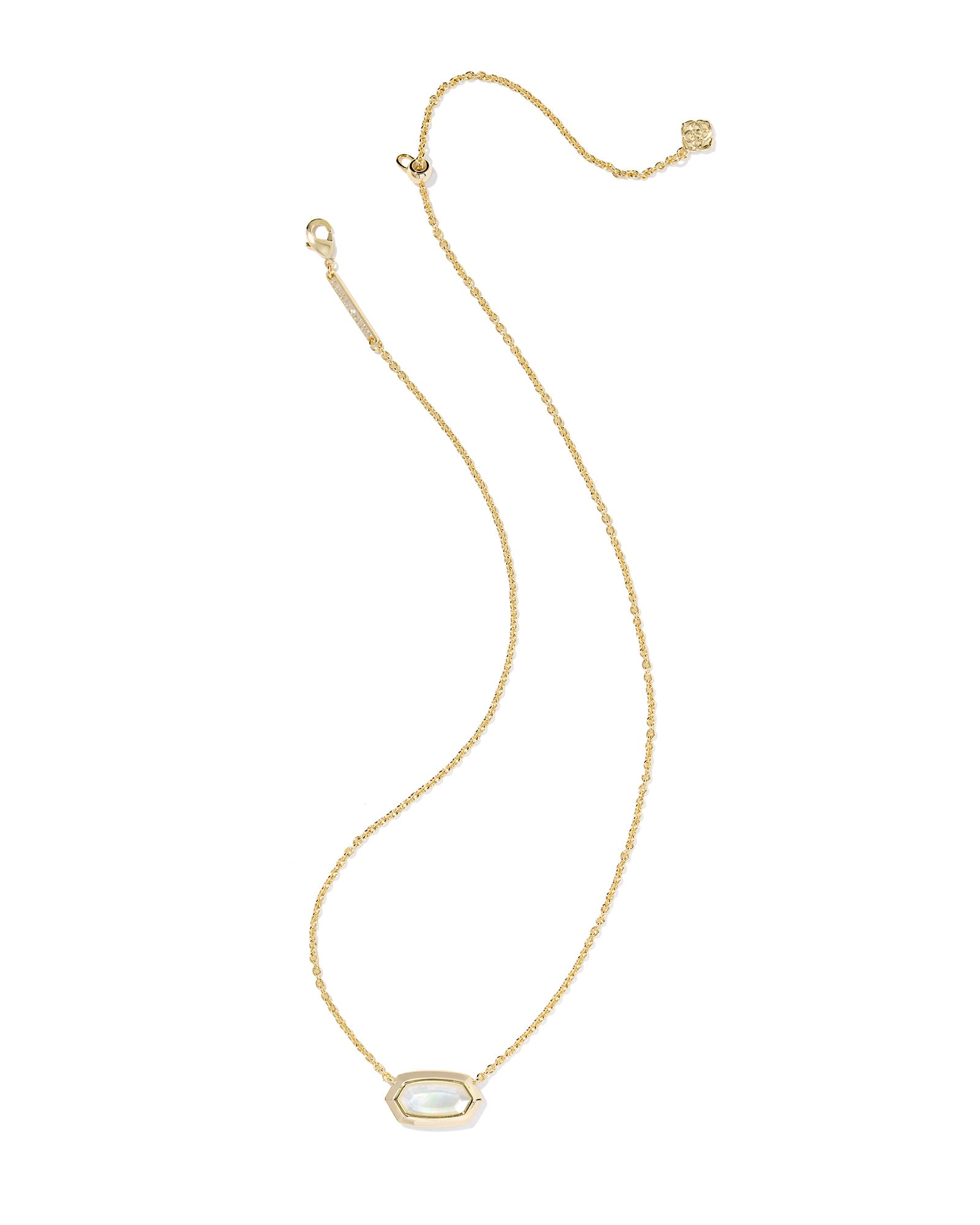 Elisa Bezel Gold Short Pendant Necklace Ivory MOP