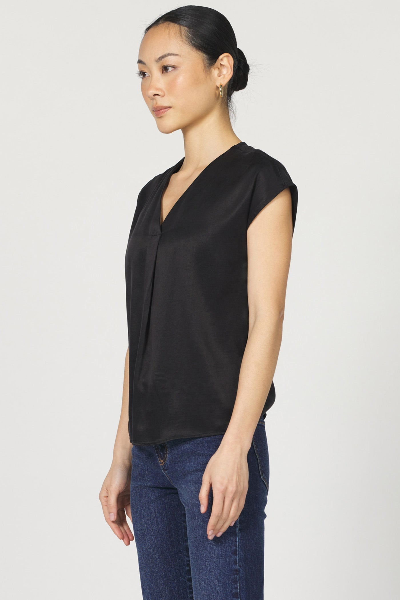 Kristen Short Sleeve Blouse Black