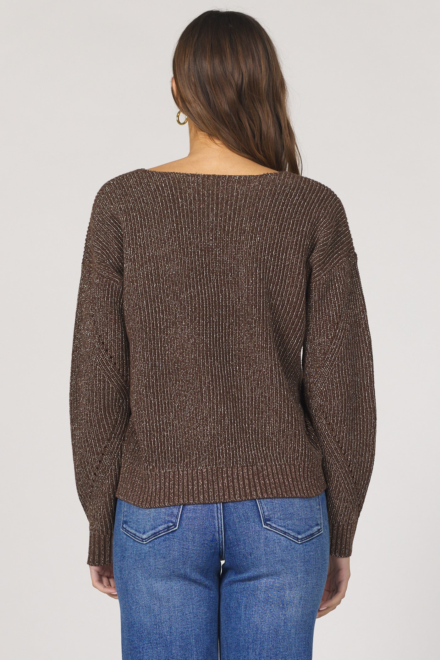 Camilla Long Sleeve Sweater w/Lurex Cappuccino