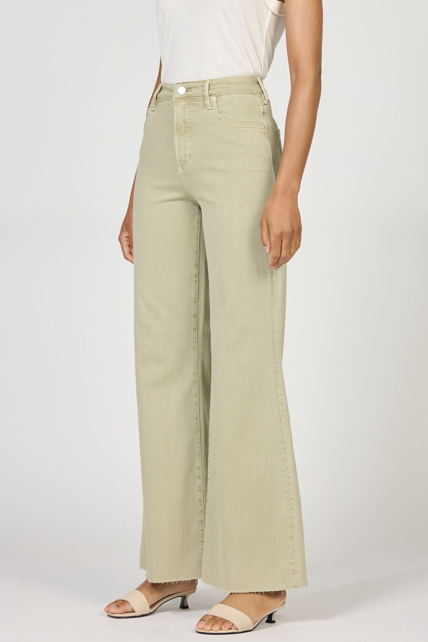 Fiona High Rise Wide Leg Jeans Abbey Stone